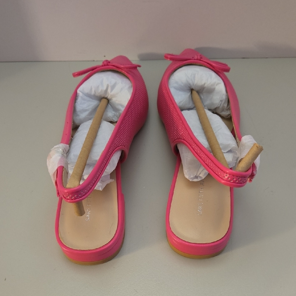 NWT Saks Fifth Avenue Sarena Bow Slingback Ballet Flats, Pink, Size 7 - Picture 5 of 7